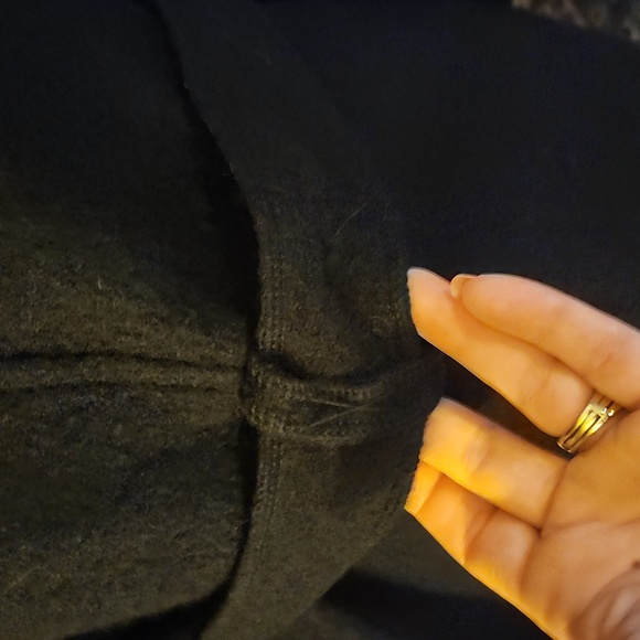 SANDRO Black Wool Pea Coat Double Breast Jacket XL NWT - Picture 12 of 15